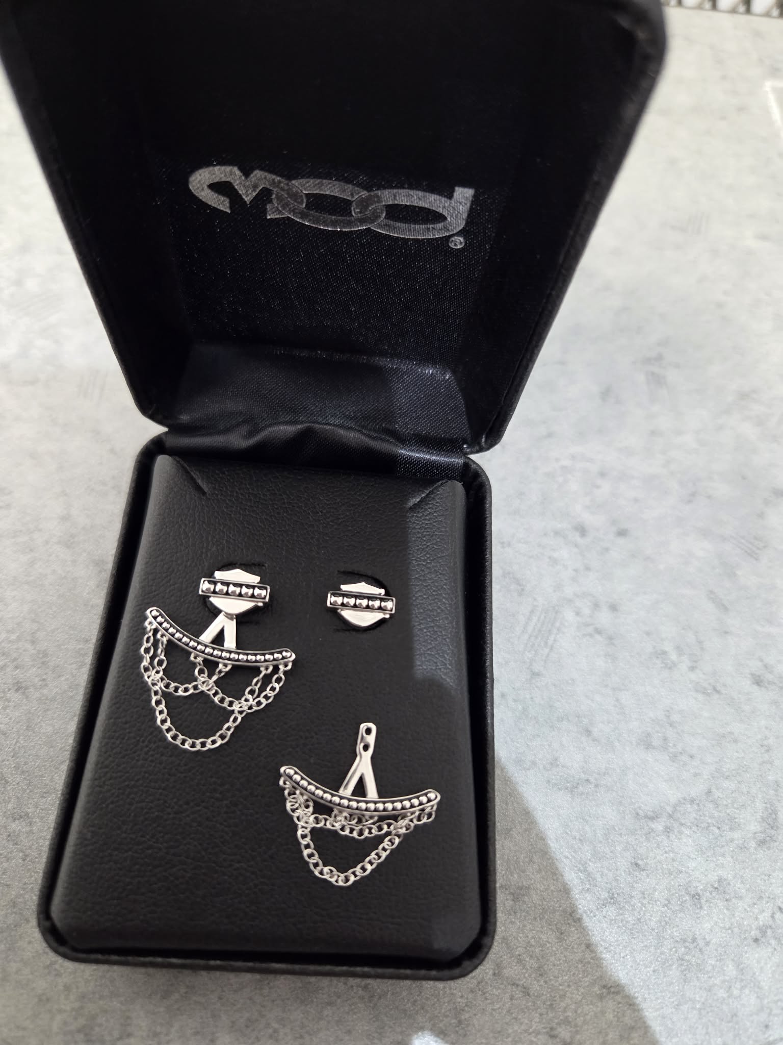 Licensed Product Womens .925 Sterling Silver Chandelier Chain Beaded Ear Jacket Earrings