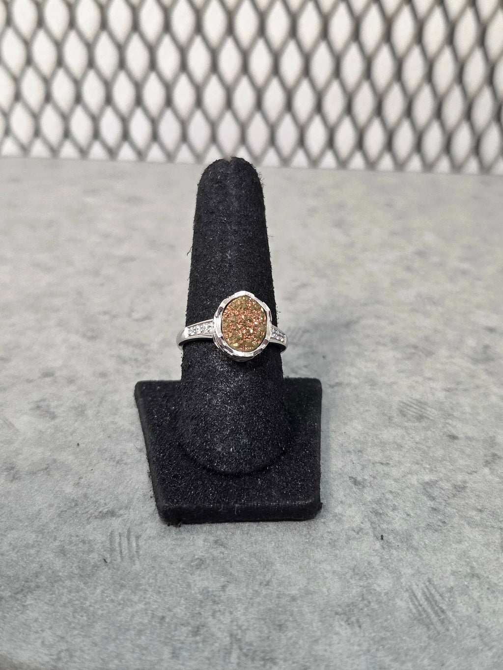Licensed Product Womens Oval Copper Drusy Ring