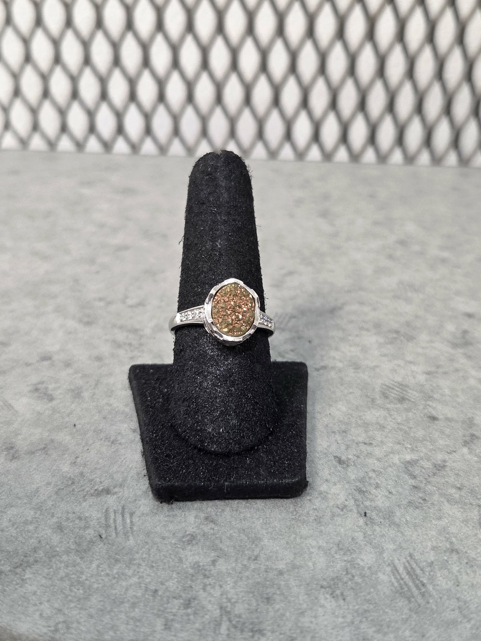 Licensed Product Womens Oval Copper Drusy Ring