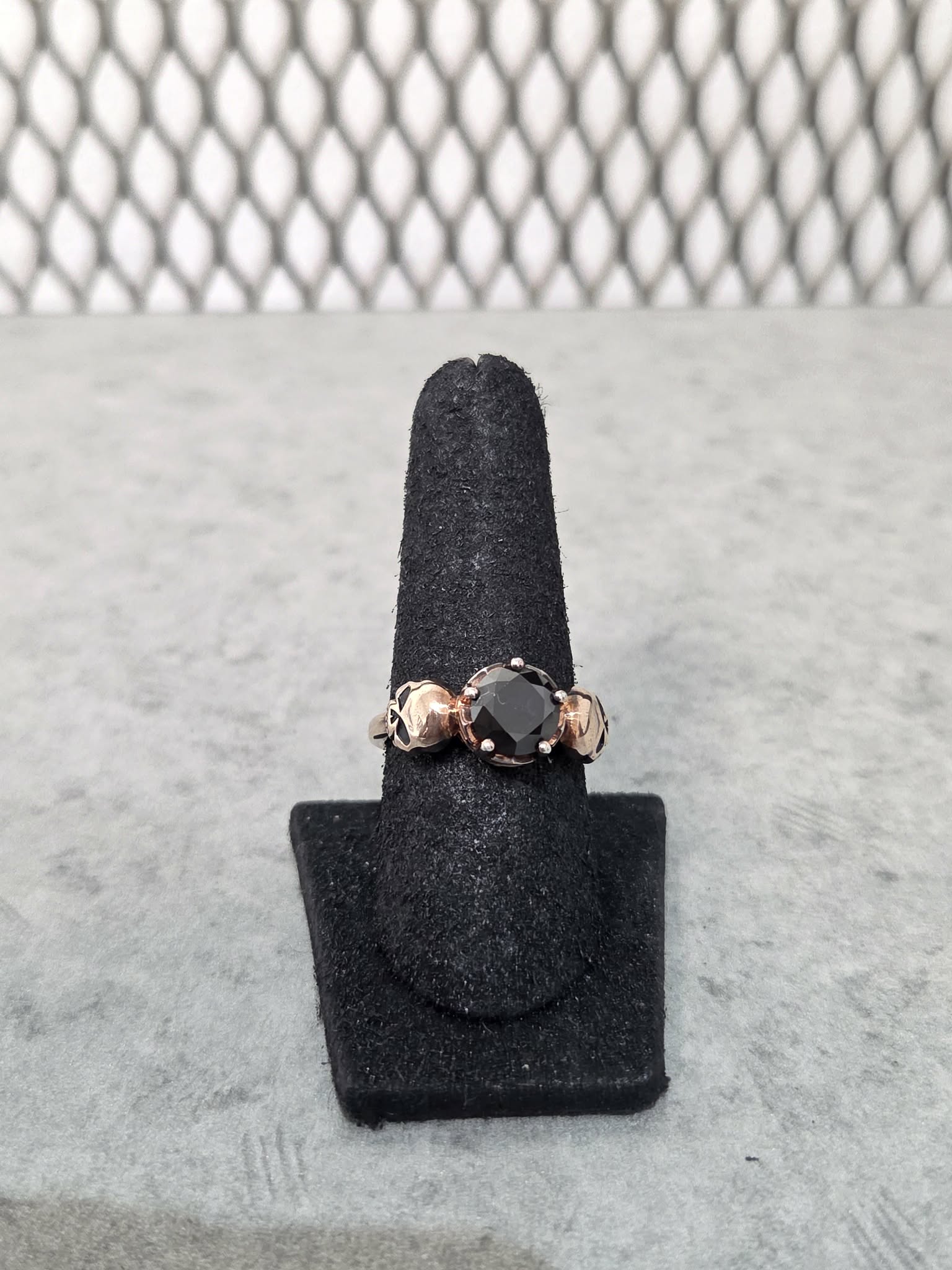 Licensed Product Womens Rose Gold Skull & Stone Ring