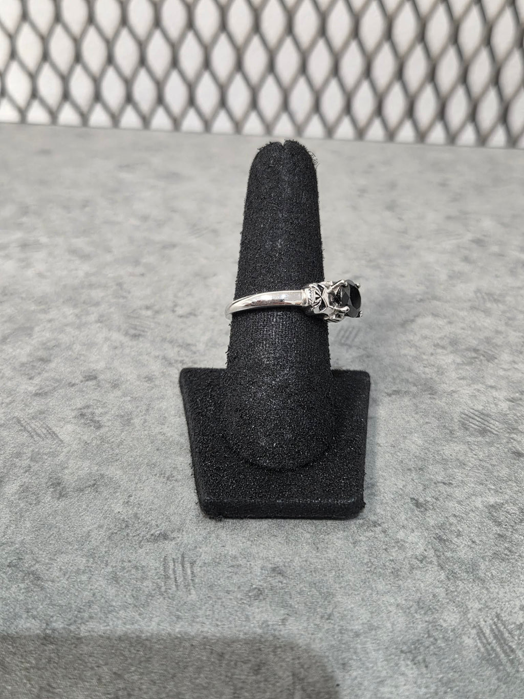 Licensed Product Womens .925 Silver Double Sided Willie G Skull with Black Stone Ring