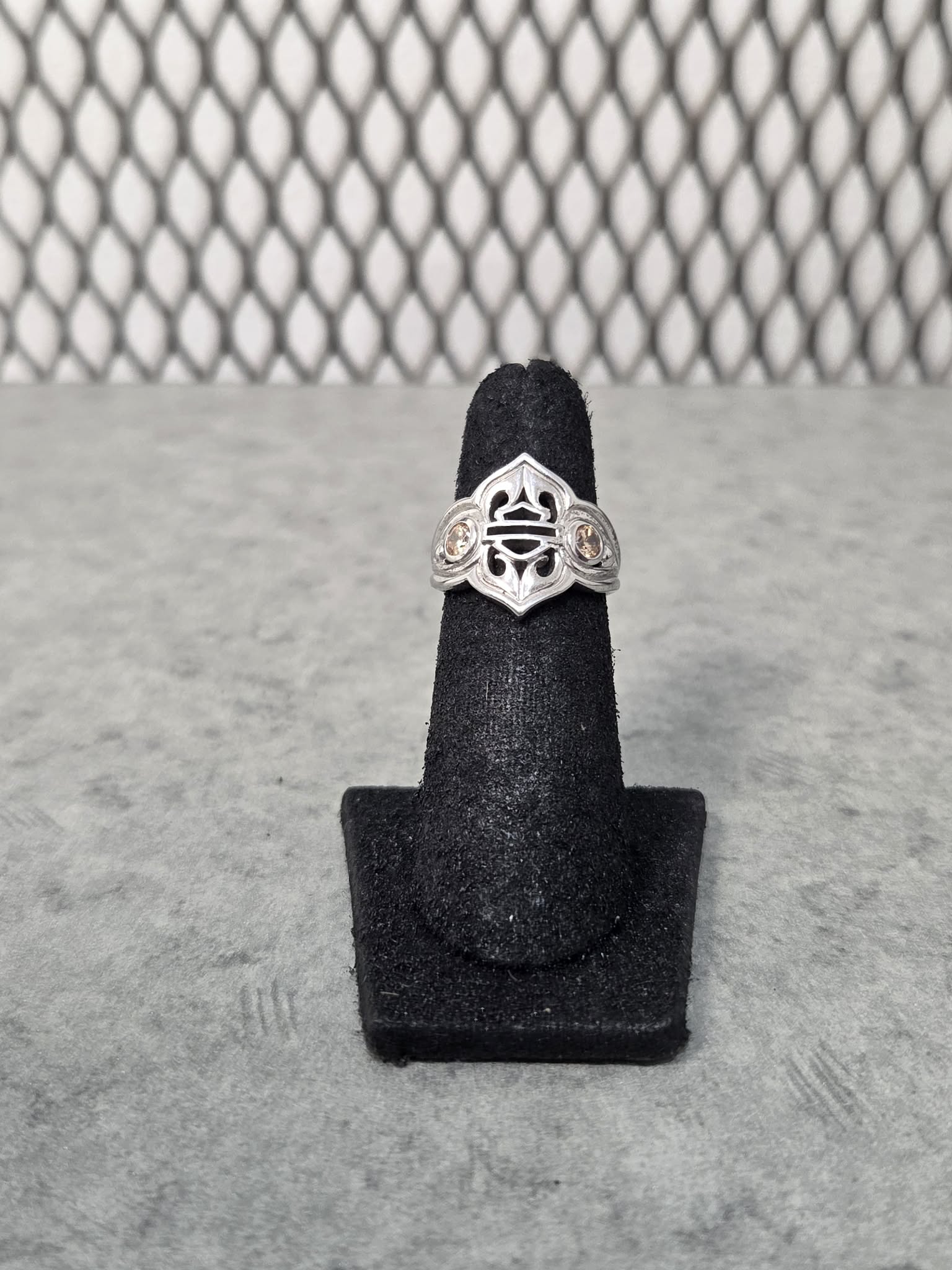 Licensed Product Womens .925 Silver Champagne Swirl Filigree Ring