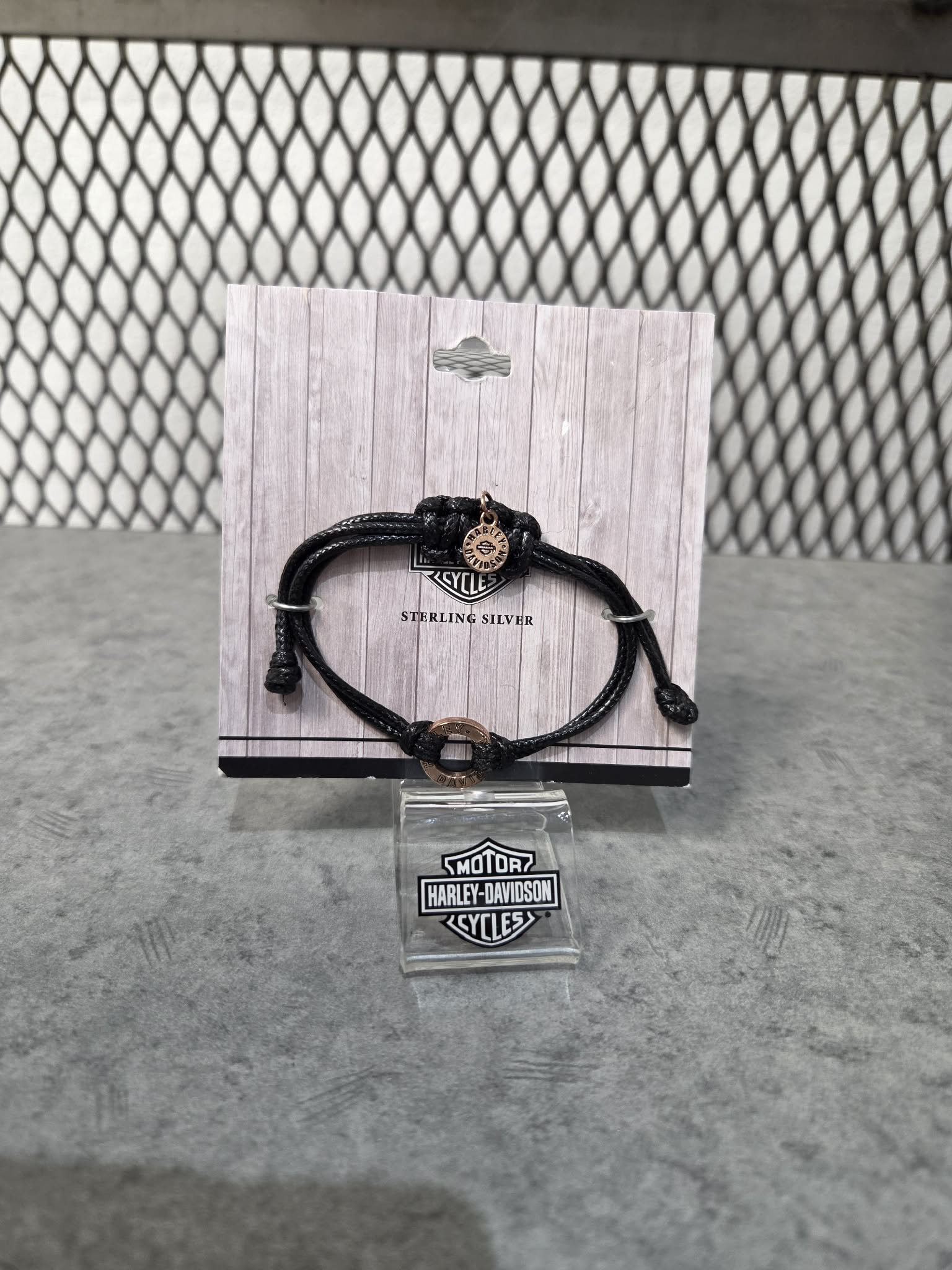 Licensed Product Womens Rose Gold Plated Open Circle Black Cord Bracelet Main image