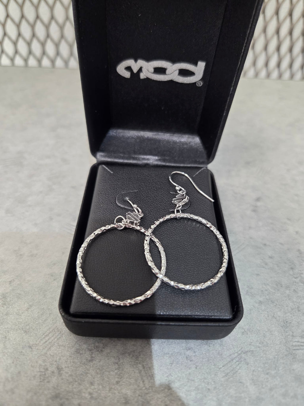 Licensed Product Womens .925 Silver Hammered Delicate Hoop Earrings