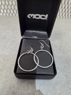 Licensed Product Womens .925 Silver Hammered Delicate Hoop Earrings