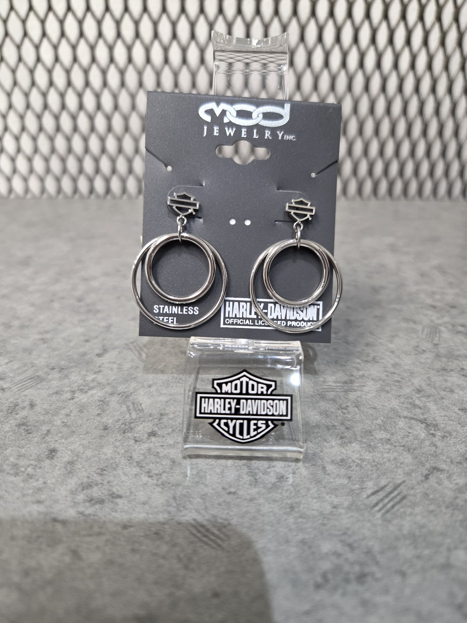 Licensed Product Womens Stainless Steel Small Double Circle Post Earrings