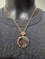 Licensed Product Womens Stainless Steel Large Rose Gold Tone Bling Circle Locket Necklace – Adjustable