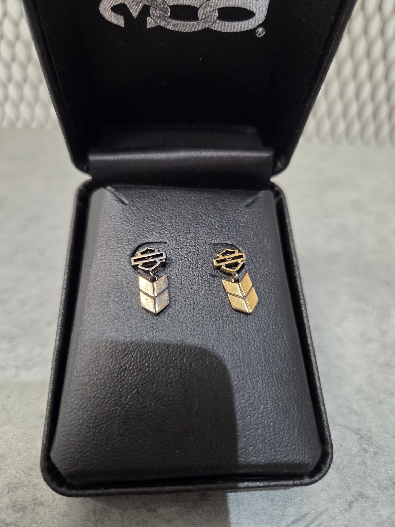 Licensed Product Womens .925 Sterling Silver Insignia Gold Plated Post Drop Earrings Main image