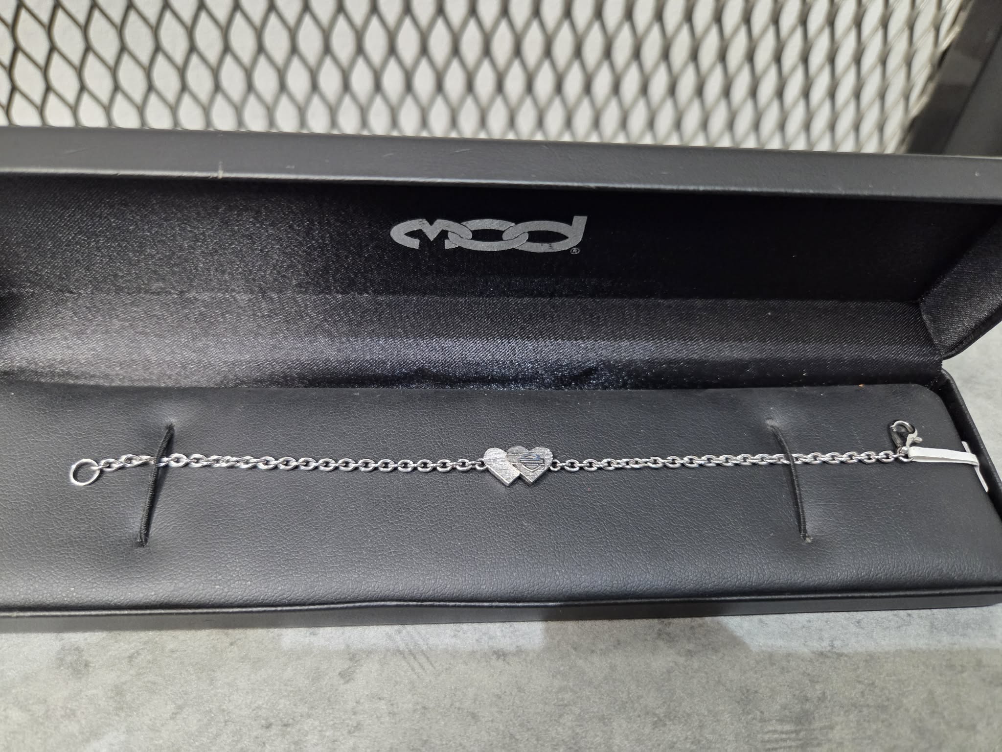 Licensed Product Womens Sterling Silver Black & Silver Double Heart Bracelet Main image
